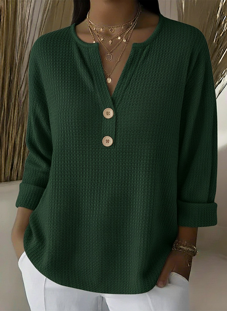 Lucia | Suéter Henley gofrada con botones