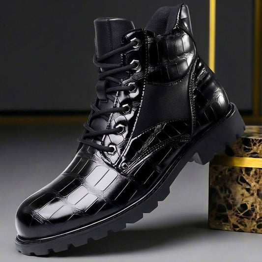 Chase | Botas de cuero grabado