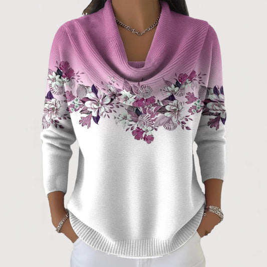 Aurora | Suéter floral con cuello alto