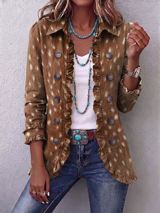 Nicolasa | Chaqueta Estampada Animal con Volantes