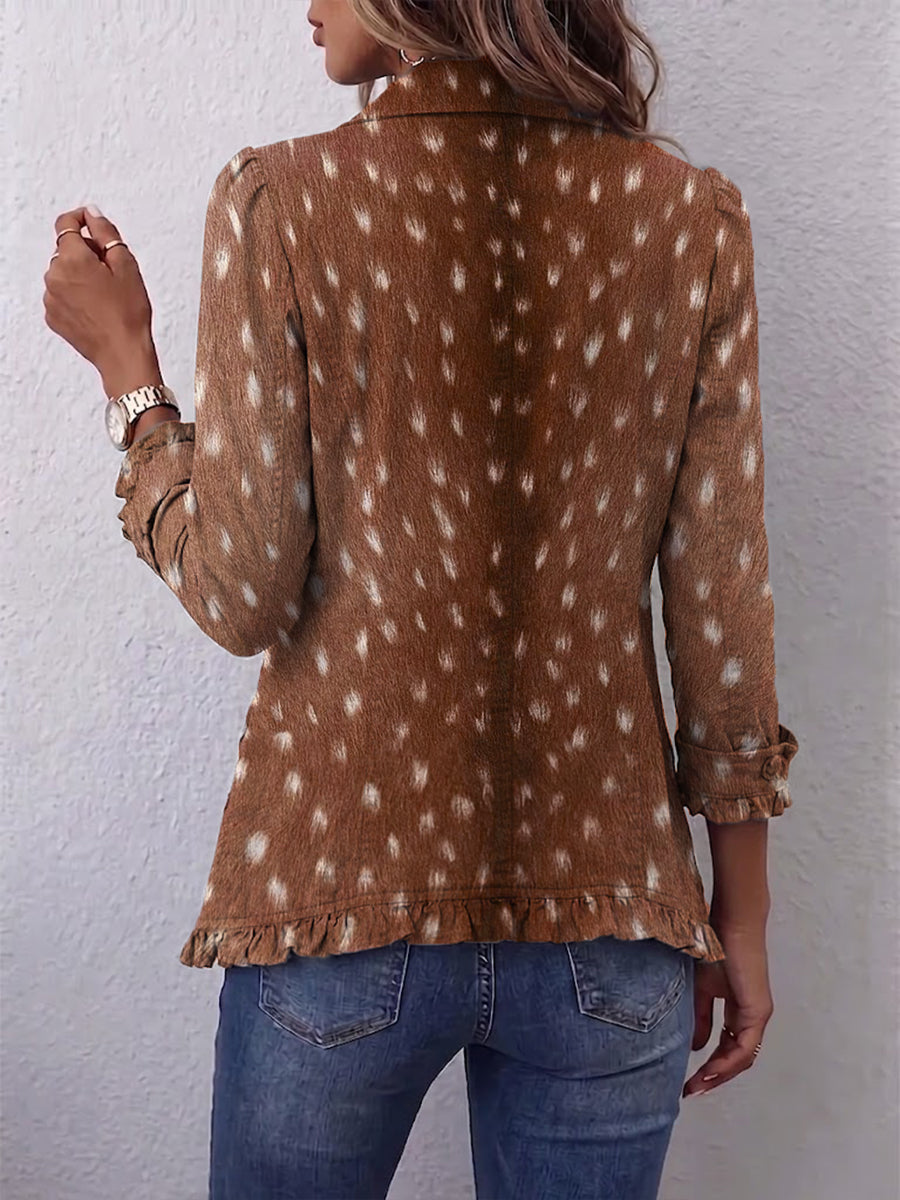 Nicolasa | Chaqueta Estampada Animal con Volantes