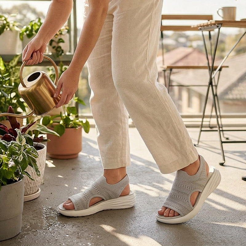 Anne™ | Sandalen met platform, van ademend materiaal voor dames