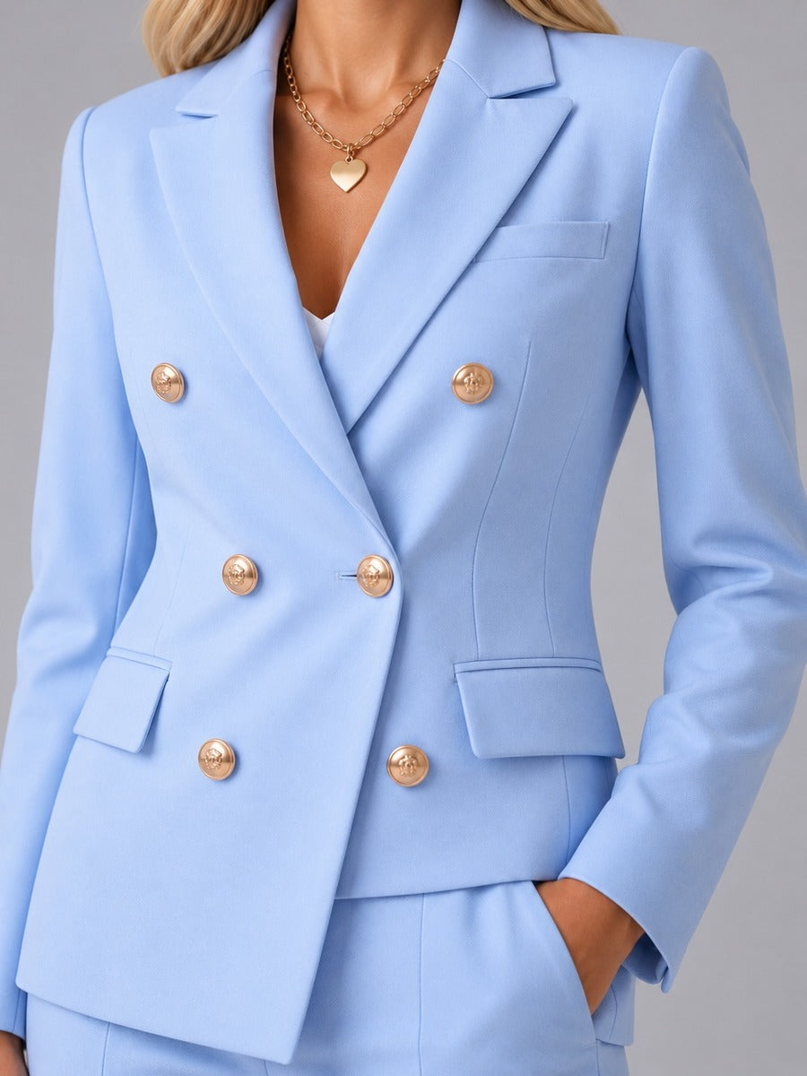 Verdiana | Traje Cruzado con Solapa de Pico y Pantalón Tobillero